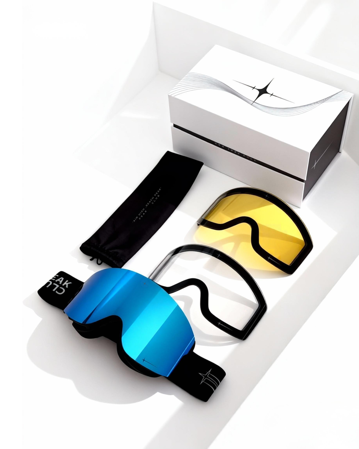 ALPHA Magnetic Ski Goggles | Asian Fit | 3-Lens Kit |Silver Grey